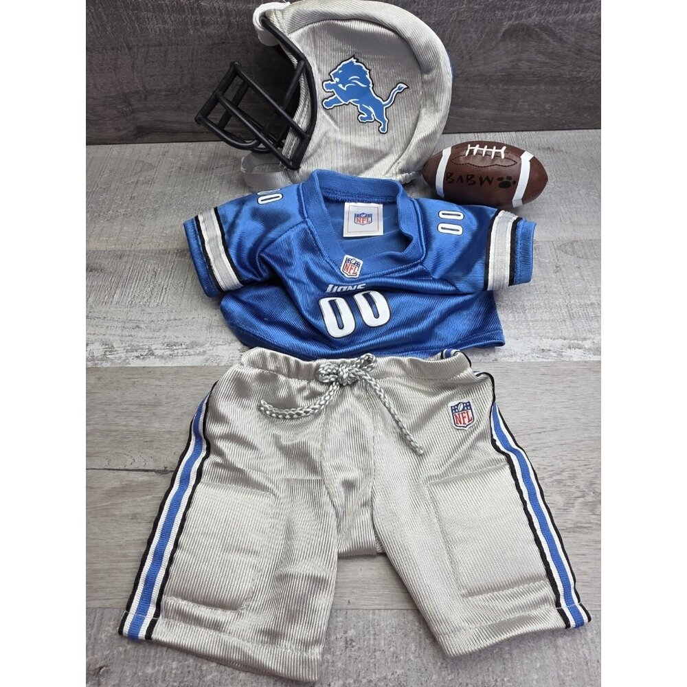 Detroit LIONS Build a Bear Vintage Outfit OLD LOGO Super Rare Football NFL g56